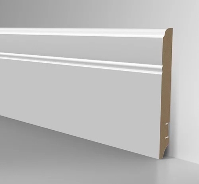 Плинтус белый напольный HANNAHHOLZ AKTUELL WEISS 307 МДФ 120 мм