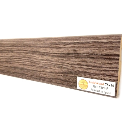 Плинтус МДФ Teckwood Цветной 75 мм Дуб Серый