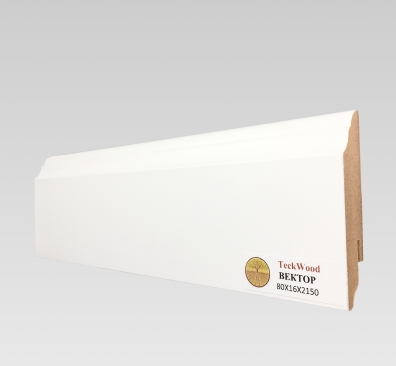 Плинтус МДФ Teckwood Вектор Белый 80 мм